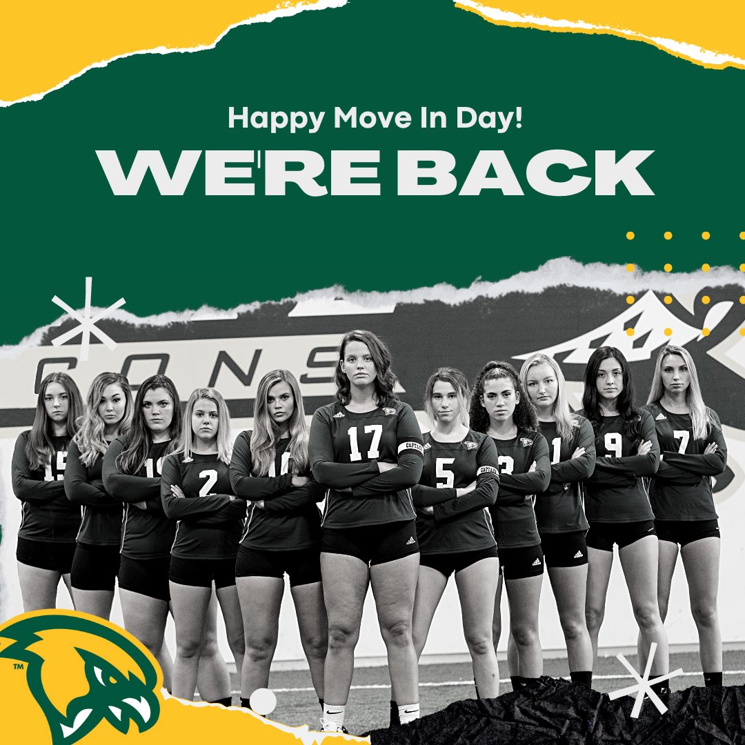 FSUFalconsWVB's tweet photo. WE ARE OFFICIALLY BACK🏐 happy move in day! See you all at 11! 

#wearefsu #feartheflock #fitchburgstatevolleyball #fitchburgstate #fsu #wvb #volleyball #fitchburg https://t.co/gzWpMmiI5M