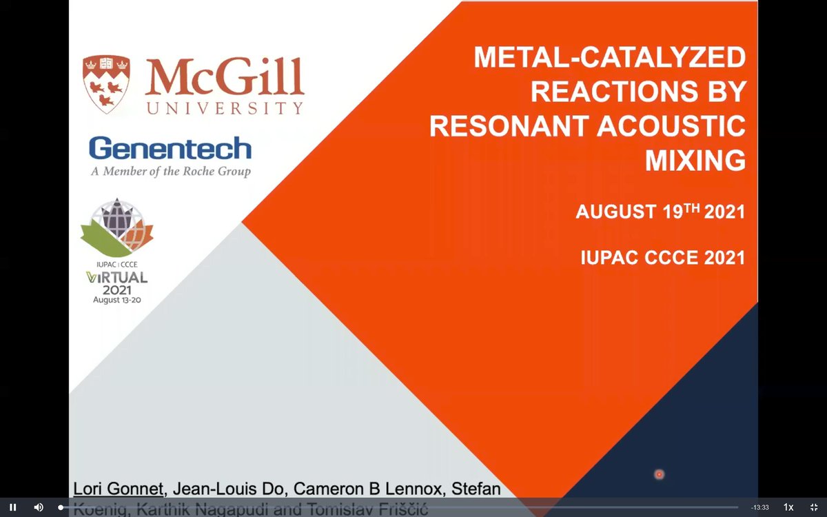 Tomislav Friscic (@tomislavfriscic) on Twitter photo Join the second <a href="/Mechanochem/">Mechanochemistry</a> and tribochemistry session #iupac2021 today at 11:30 am EST! Today in the Q&A session we have Dr. Lori Gonnet <a href="/GonnetLori/">Lori Gonnet</a> <a href="/mcgillu/">McGill University</a> : Join the second <a href="/Mechanochem/">Mechanochemistry</a> and tribochemistry session #iupac2021 today at 11:30 am EST! Today in the Q&A session we have Dr. Lori Gonnet <a href="/GonnetLori/">Lori Gonnet</a> <a href="/mcgillu/">McGill University</a> :