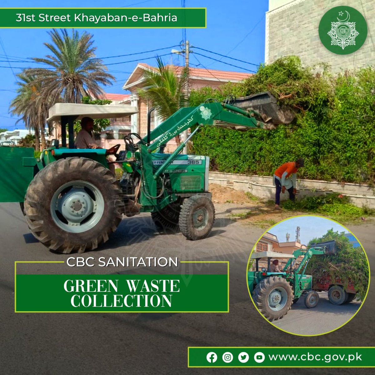 BoardClifton's tweet photo. GREEN WASTE COLLECTION - Khayaban-e-Bahria
#CBC #CantonmentBoardClifton
#CBCare #CBCareClifton #CBCCleanGreen #cantonmentboardclifton #CBCcare #CBCengineering #CBCparks #CBCMonSoon #CBCCovidDrive
Facebook @cantonmentboardcliftoncbc
Instagram @cantonmentboardclifton https://t.co/qWaqCRhs0D