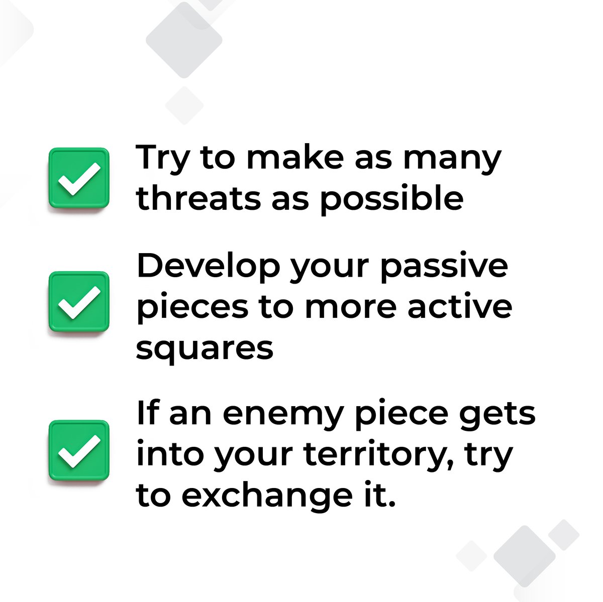 SquareOffChess's tweet photo. Some quick tips to ensure a strong middle game. 
#squareoff #getsquareoff #chessmidgame #chessmiddlegame #chessfacts #chess #chesstalk #chessforall #chesslovers #chessisfun #chessislife #chessiseverything #chessgame #chessgames #chessplayers #chesstime #chessmidgamestrategy https://t.co/QCi4w3bVCY