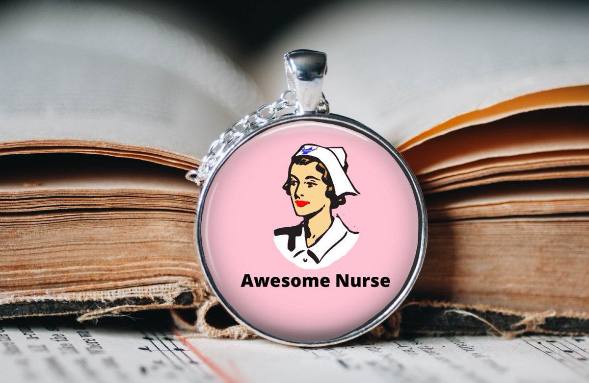 Awesomee Nurse Pendant Necklace
Lovely round glass cabochon pendant on an 18 inch silver plated
It features a vintage nurse and the quote ' Awesome Nurse'
flightypiece.etsy.com
#nursegift
#nursependant
#nursejewellery
#keyworkerjewellery
#nhsjewellery
#funnynursegift