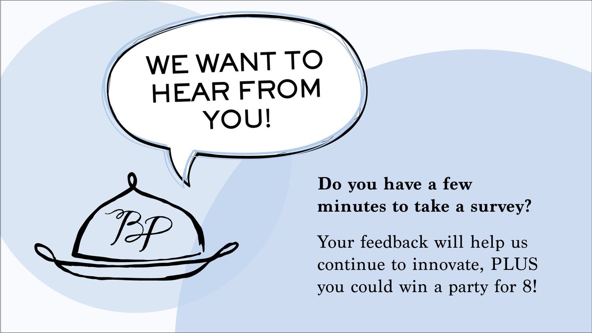 We're asking for your #advice! Can you tell us what you think? As a thank you, we'll take 10% off an Entertaining Now order now - 8/31. PLUS...your name will be entered in to #win an Entertaining Now Offering for 6-8 people! 

Take Our (5 min) #Survey >> ow.ly/UHOP50FTHUt