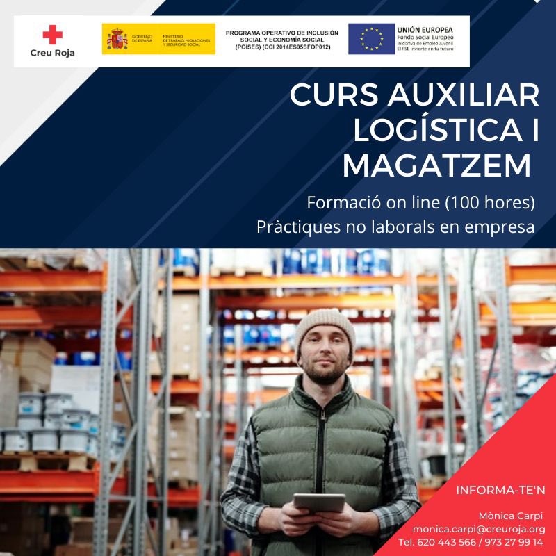 Ep! A Creu Roja Lleida al setembre iniciarem cursos GRATUÏTS en l’àmbit de la construcció, teleoperacions i auxi de logística/magatzem. Per sol.licitar més info 620 44 35 66 ! Període de matrícula obert