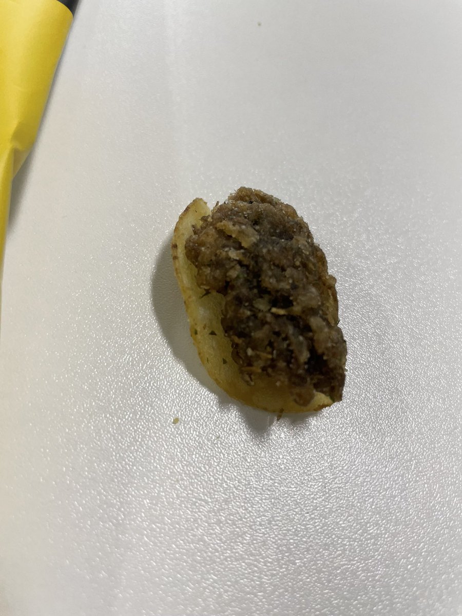 KezTog's tweet photo. @Tyrrells this came from a #Tyrells packet of crisps….. not even sure what the hell it is!!! https://t.co/ORIyc5GqQd