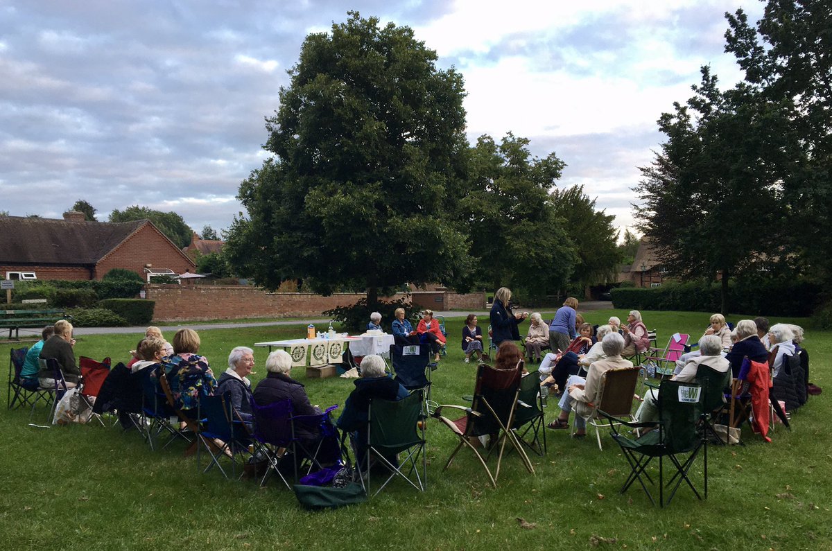 Long Itchington WI on the village green - celebrating our 90th birthday year and meeting together again @WarwickshireWI @WomensInstitute