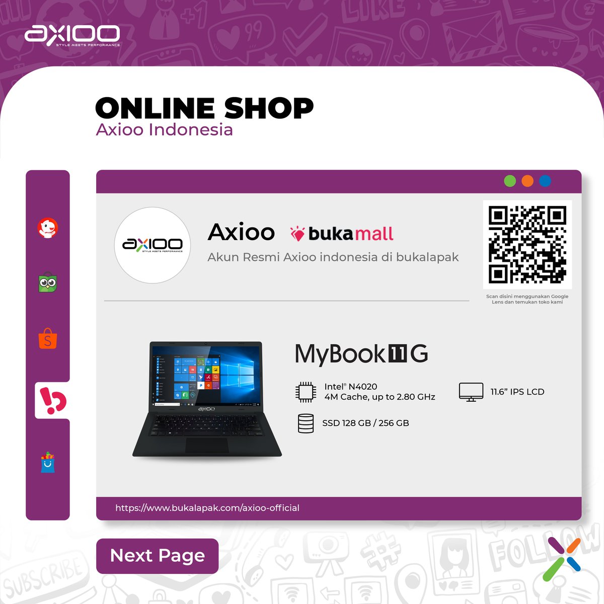 axioo_id's tweet image. Yuk, scan menggunakan Google Lens Official Online Stores Axioo di JD.ID, Tokopedia, Shopee, Bukalapak, dan BliBli.

Axioo "Style Meets Performance"
__
#Axioo #AxiooIndonesia #StyleMeetsPerformance #marketplace #shopee  #bukalapak  #tokopedia #blibli  #jdid