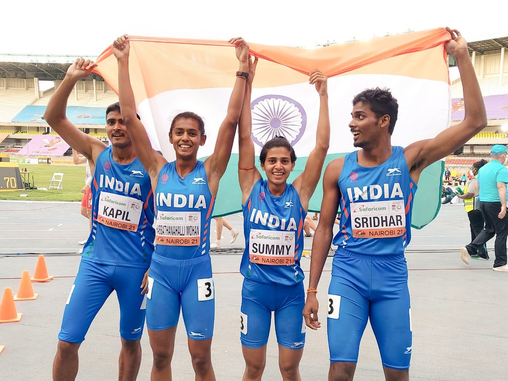 Neeraj_chopra1's tweet image. Tremendous start to India&apos;s campaign at the Junior World Championships in Nairobi! Congratulations to Bharat, Priya, Summy and Kapil for winning a Bronze Medal for the nation 🇮🇳
#WorldAthleticsU20