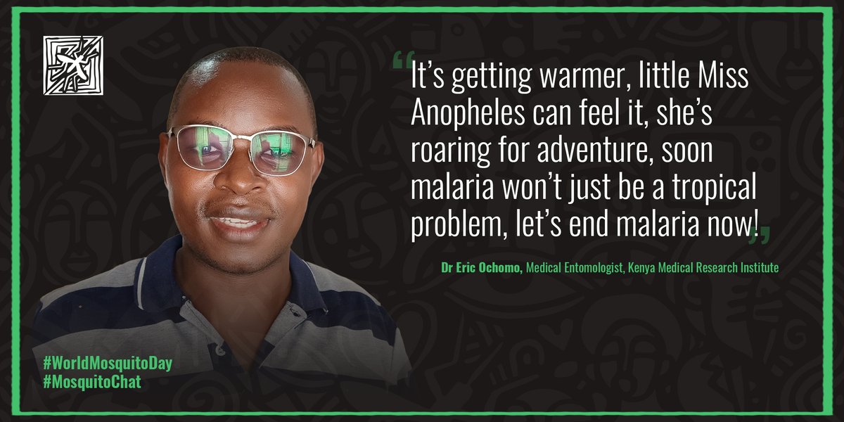Kenya Medical Research Institute (@kemri_kenya) on Twitter photo This #WorldMosquitoDay, join Dr. <a href="/eochomo/">eric ochomo</a> & other top scientists on #MalariaChat as they discuss the importance of investing in #research & #innovation in tackling vector-borne diseases esp. in #EndMalaria
📅Tomorrow, 20/8/21
⏲️9am - 5pm BST
Venue: <a href="/Twitter/">Twitter</a> on <a href="/FightingMalaria/">Malaria Consortium</a> This #WorldMosquitoDay, join Dr. <a href="/eochomo/">eric ochomo</a> & other top scientists on #MalariaChat as they discuss the importance of investing in #research & #innovation in tackling vector-borne diseases esp. in #EndMalaria
📅Tomorrow, 20/8/21
⏲️9am - 5pm BST
Venue: <a href="/Twitter/">Twitter</a> on <a href="/FightingMalaria/">Malaria Consortium</a>