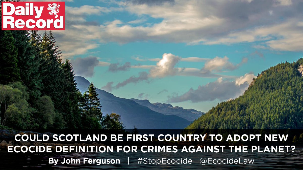 It would be apt for Scotland, as host of #COP26  climate talks &amp; birthplace of our co-founder, Polly Higgins <a href="/PollyHiggins/">Polly Higgins Earth lawyer - 1968-2019</a> to be first to recognise the recent legal definition of #ecocide...

dailyrecord.co.uk/news/scottish-…
<a href="/MonicaLennon7/">Vote Monica Lennon</a> <a href="/STVNews/">STV News</a> <a href="/NicolaSturgeon/">Nicola Sturgeon</a>
#COP26Glasgow #Scotland