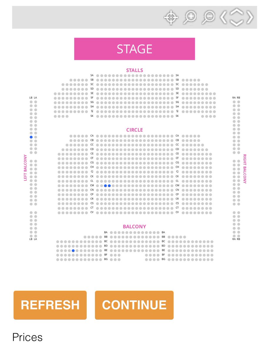 It’s a screen grab of the view of what tickets are available at the Grimsby Auditorium. There are 2 single seats and a pair of seats in the circle.