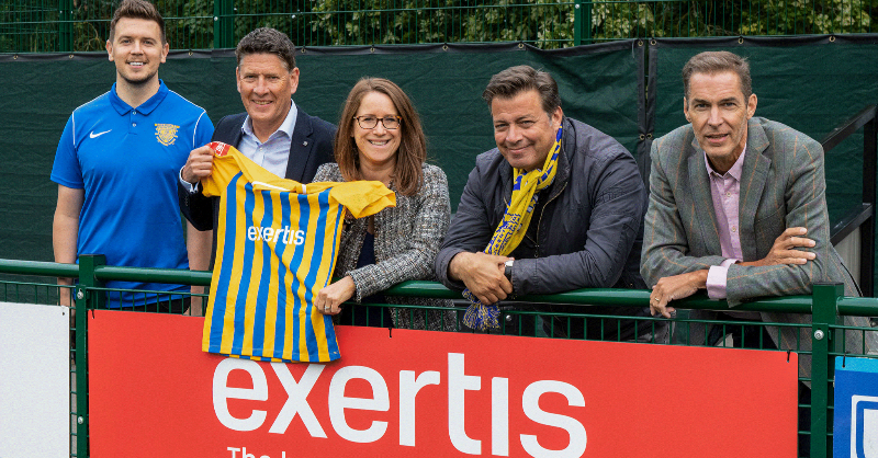 Basingstoke_FC's tweet photo. 💙 | Headline Sponsors Announced 

We can proudly announce that Basingstoke based @ExertisUK a leading distributor of technology products, has today confirmed its headline sponsorship of Basingstoke Town Community Football Club.

#OurTownUnited