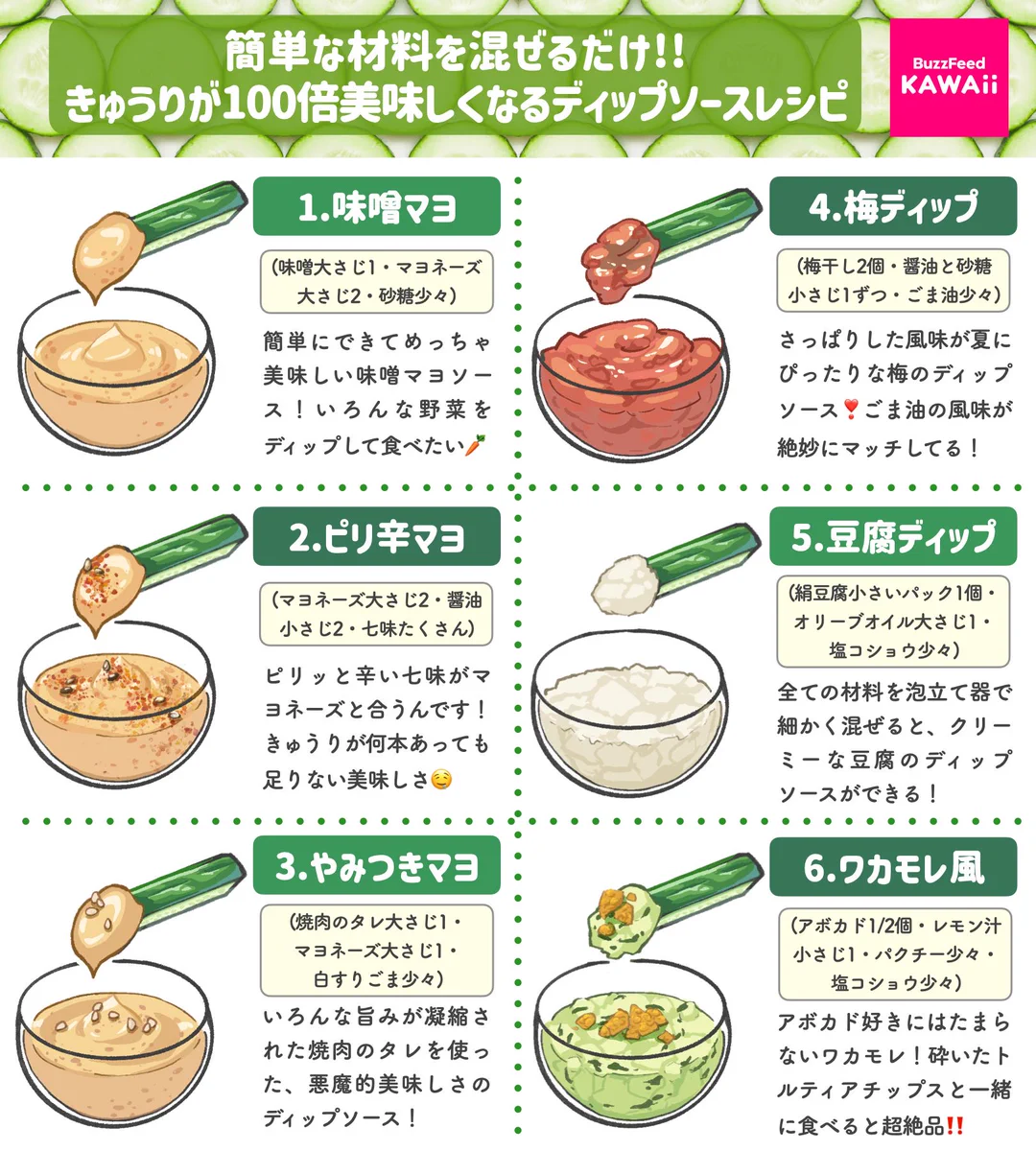 きゅうりをより美味しく食べられそう！ディップソース&きゅうりのお漬物レシピ！