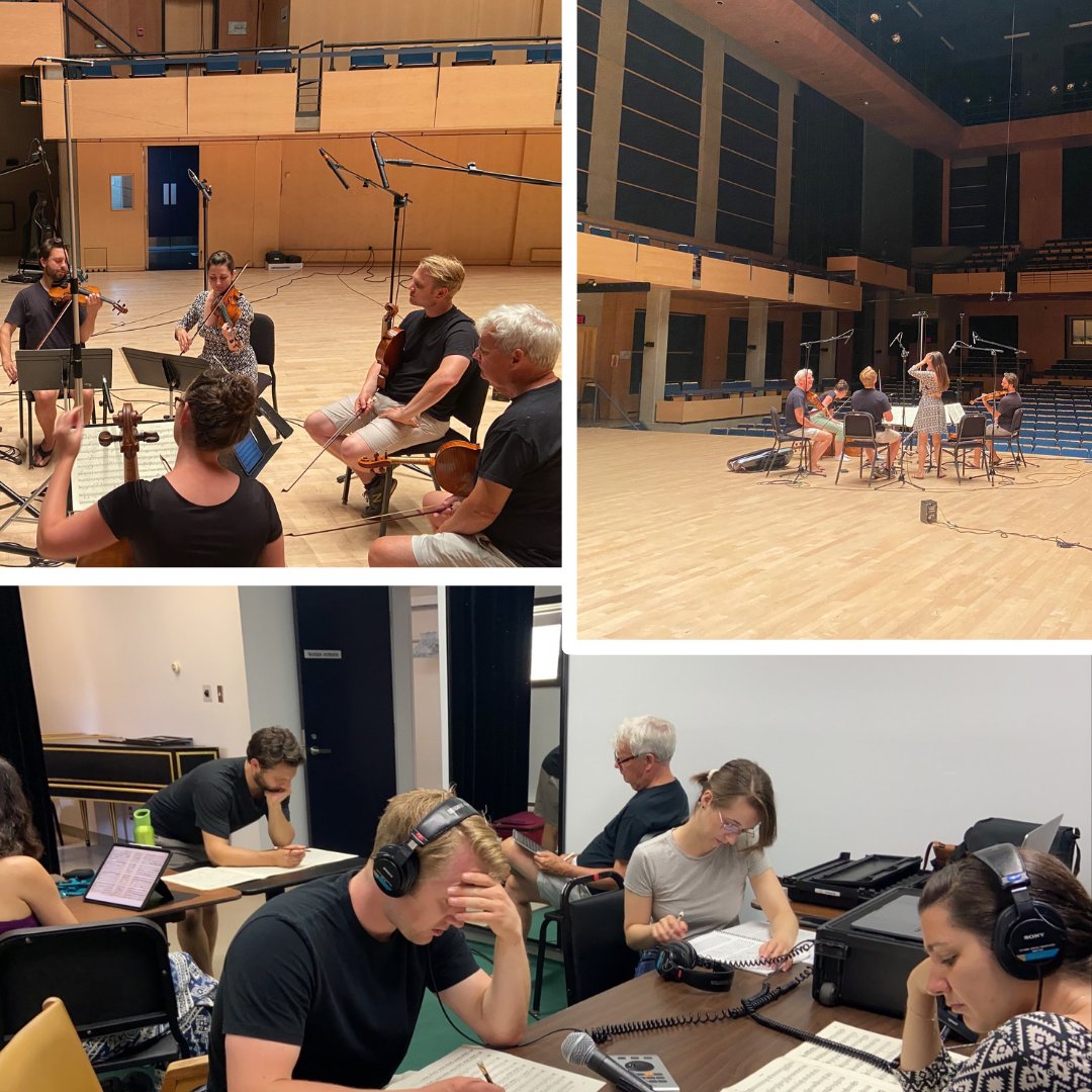 And just like that! Recording for The Rosebud String Quartet's first release with Leaf Music has begun. 

Pictured is the recording of Mozart's String Quintet K614 with Steven Dann, and recording engineer Mathilde Lemieux at the Domaine Forget de Charlevoix 🌟