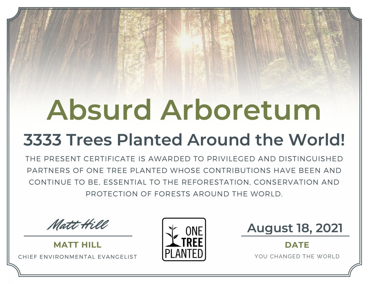 absurdarboretum's tweet photo. Planting 3,333 trees in New Brunswick,
thanks to the work @onetreeplanted is doing for global reforestation!💚

We'll follow up with more tree planting with all the secondary sales as well very soon!🌱

Thank you again to all that helped us get here -
only the beginning!✨ https://t.co/HtuMqenfLA