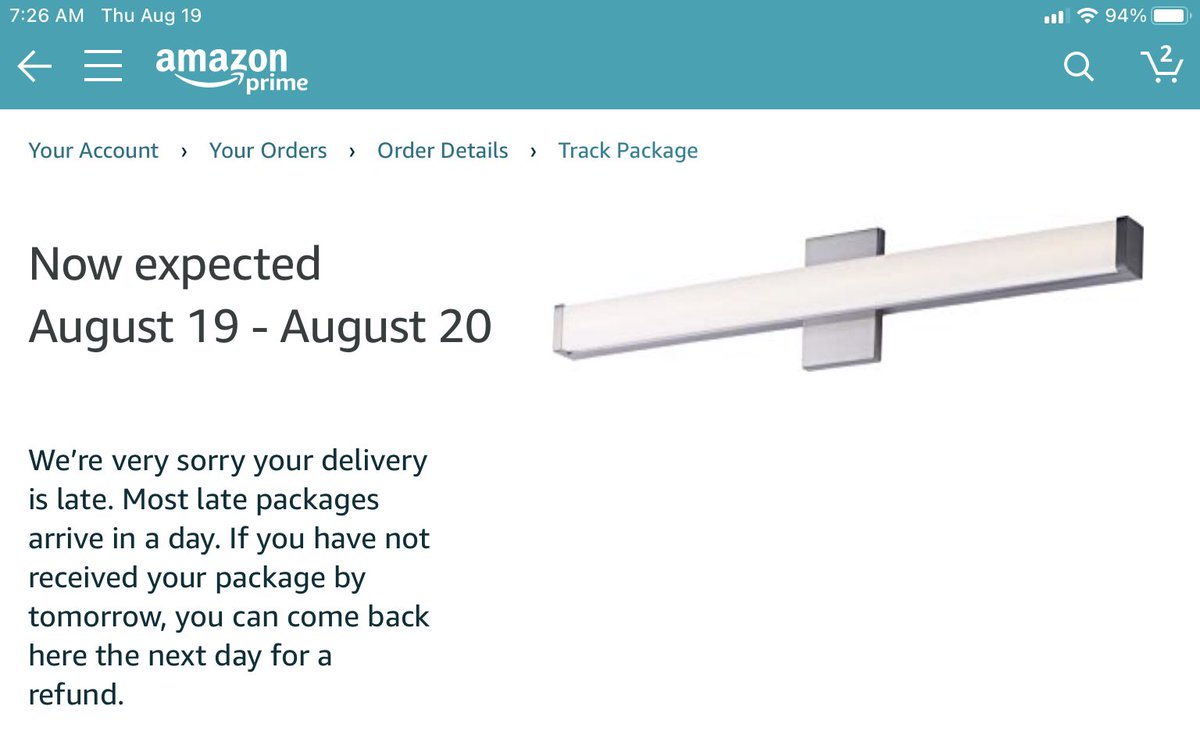 Another day, another delay. The real #amazonprime experience. Thanks <a href="/amazon/">Amazon</a>.