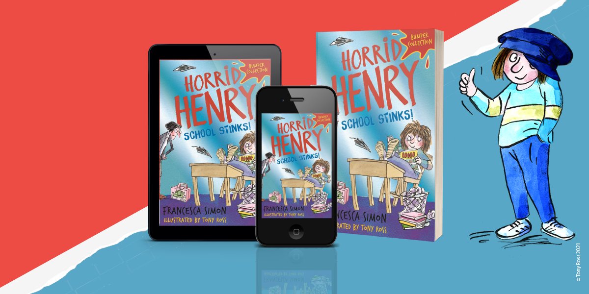 HachetteKids's tweet photo. Have a mischievous school year with Horrid Henry! Perfect for #BackToSchool the new book by @simon_francesca contains 6 school stories about a disastrous talent show &amp; a brand new teacher. Packed with activities and jokes #SchoolStinks is out now!

https://t.co/0OHWQMkQyk https://t.co/lUqwg8qaqC