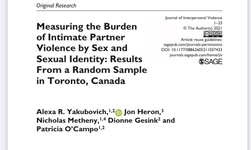 1/3 New open access in Journal of Interpersonal Violence: how can the measurement of intimate partner violence impact our understanding of group differences? journals.sagepub.com/doi/10.1177/08… #epitwitter
