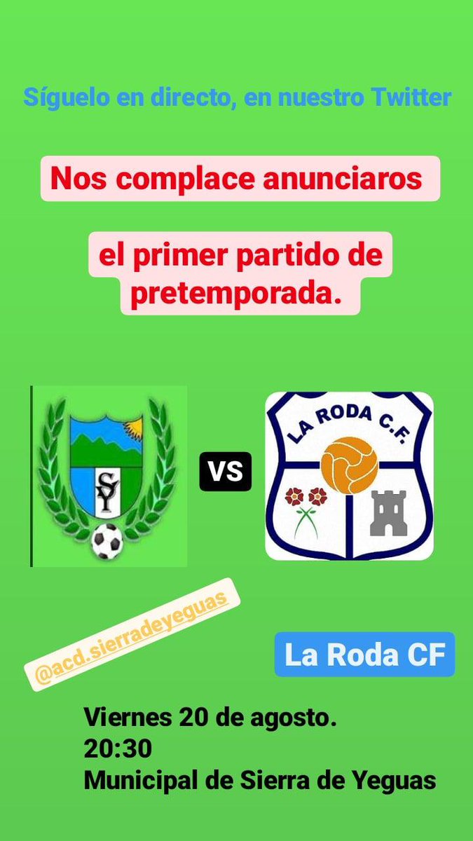 Buenas tardes de agosto. Tenemos fútbol con nuestros amigos del <a href="/ACD_SdY/">ACD Sierra de Yeguas</a> 🤪🤪

Pincha en la 📸