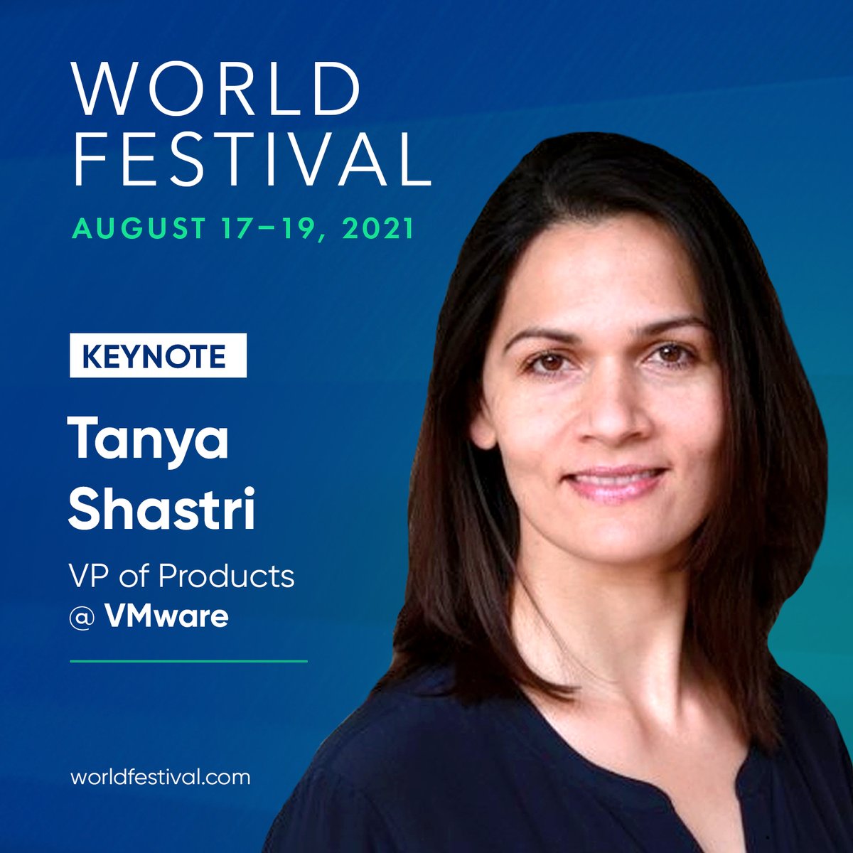 WorldFestival (@worldfestivalhq) on Twitter photo A few hours to go before <a href="/tanya_shastri/">Tanya Shastri</a> presents the keynote at #WorldFestival21! The topic will be "Removing Roadblocks to Enterprise #Blockchain".
Get your free OPEN Pass:
app.hopin.com/events/worldfe… A few hours to go before <a href="/tanya_shastri/">Tanya Shastri</a> presents the keynote at #WorldFestival21! The topic will be "Removing Roadblocks to Enterprise #Blockchain".
Get your free OPEN Pass:
app.hopin.com/events/worldfe…