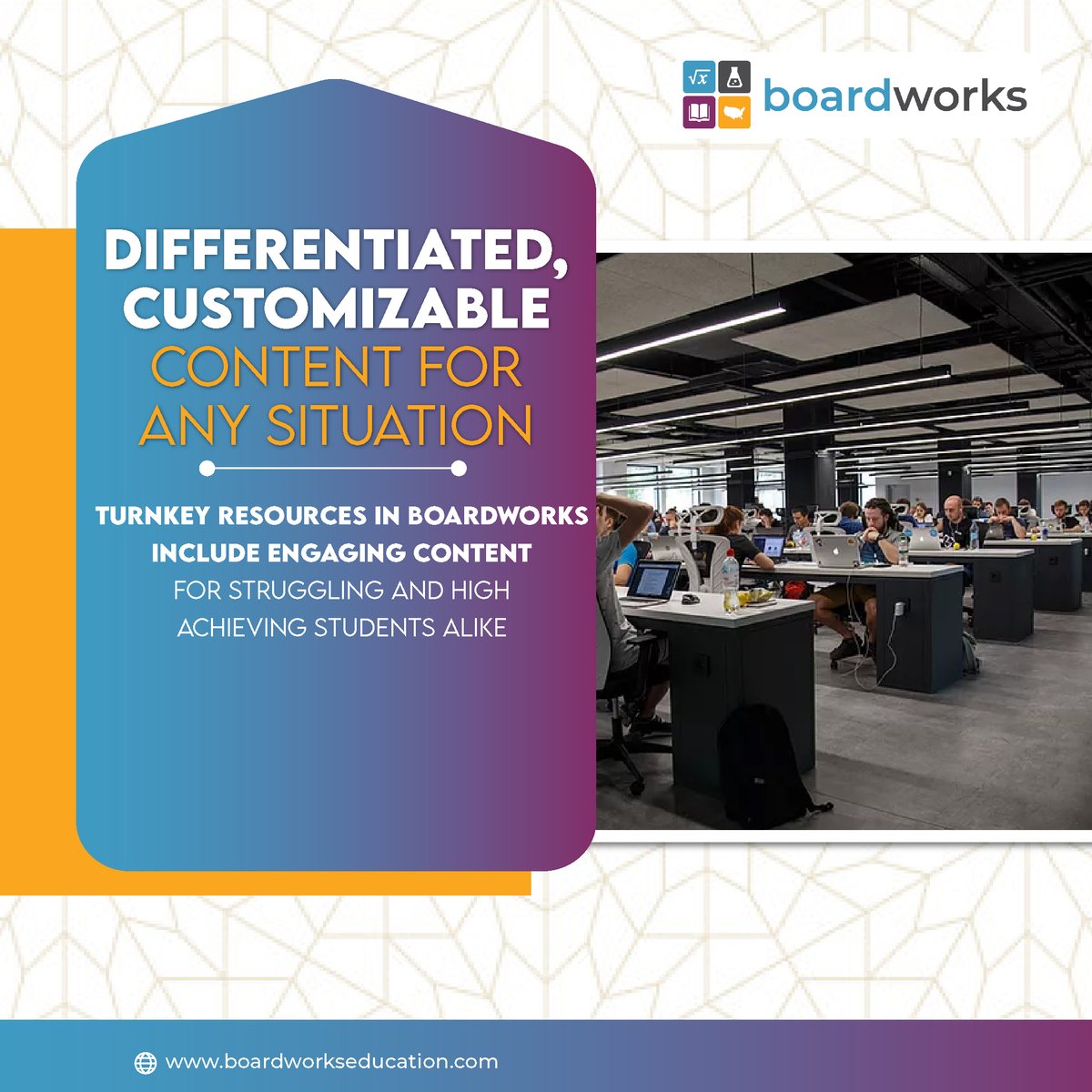 boardworksed's tweet image. Differentiated, customizable content for any situation. Turnkey resources in Boardworks include engaging content for struggling and high achieving students alike. #differentiation #educationcontent #edtech #turnkeyresources #k12education #curriculum #studentengagement
