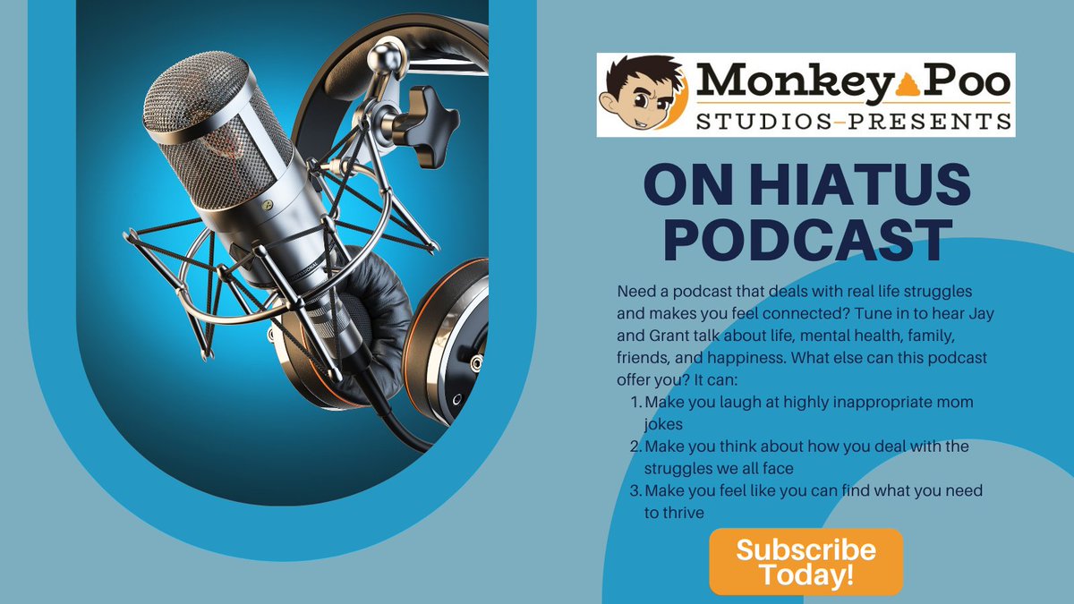 "What happens when an eternal optimist and a dedicated pessimist get together for a conversation? They end up on hiatus."

But not forever! S2 is gearing up, so catch up w/ S1! Check out Ep 9 + the rest of season1 today! #Podcasting #MentalHealth

MPS: monkeypoostudios.com/ep-9-the-one-a…