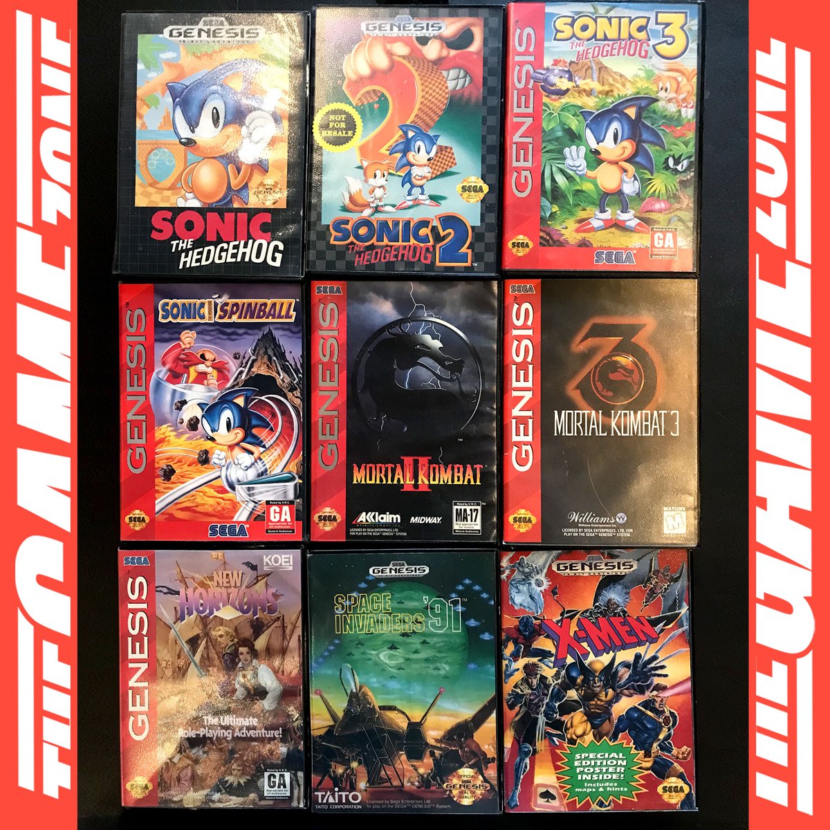 TheGameZoneGZ's tweet photo. TJi! #sonicthehedgehog #sonicthehedgehog2 #sonicthehedgehog3 #sonicspinball #mortalkombat2 #mortalkombat3 #newhorizons #spaceinvaders91 #xmengenesis #sega #segagenesis https://t.co/Ripablr0PP