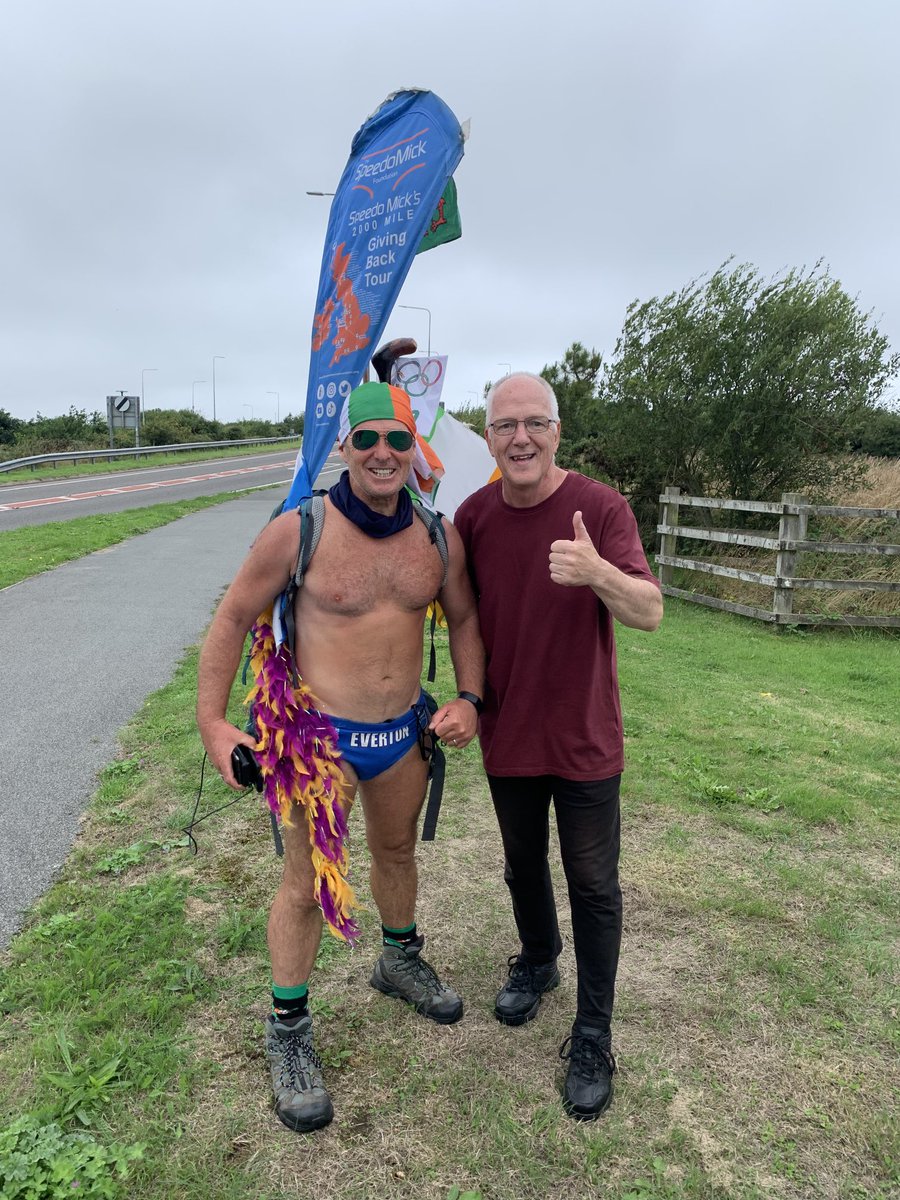 brithetornado's tweet photo. ⁦@speedomick⁩ is on #Anglesey today raising money on his walk. https://t.co/TWRr0lPmd6 https://t.co/zWm3xkSGQ2