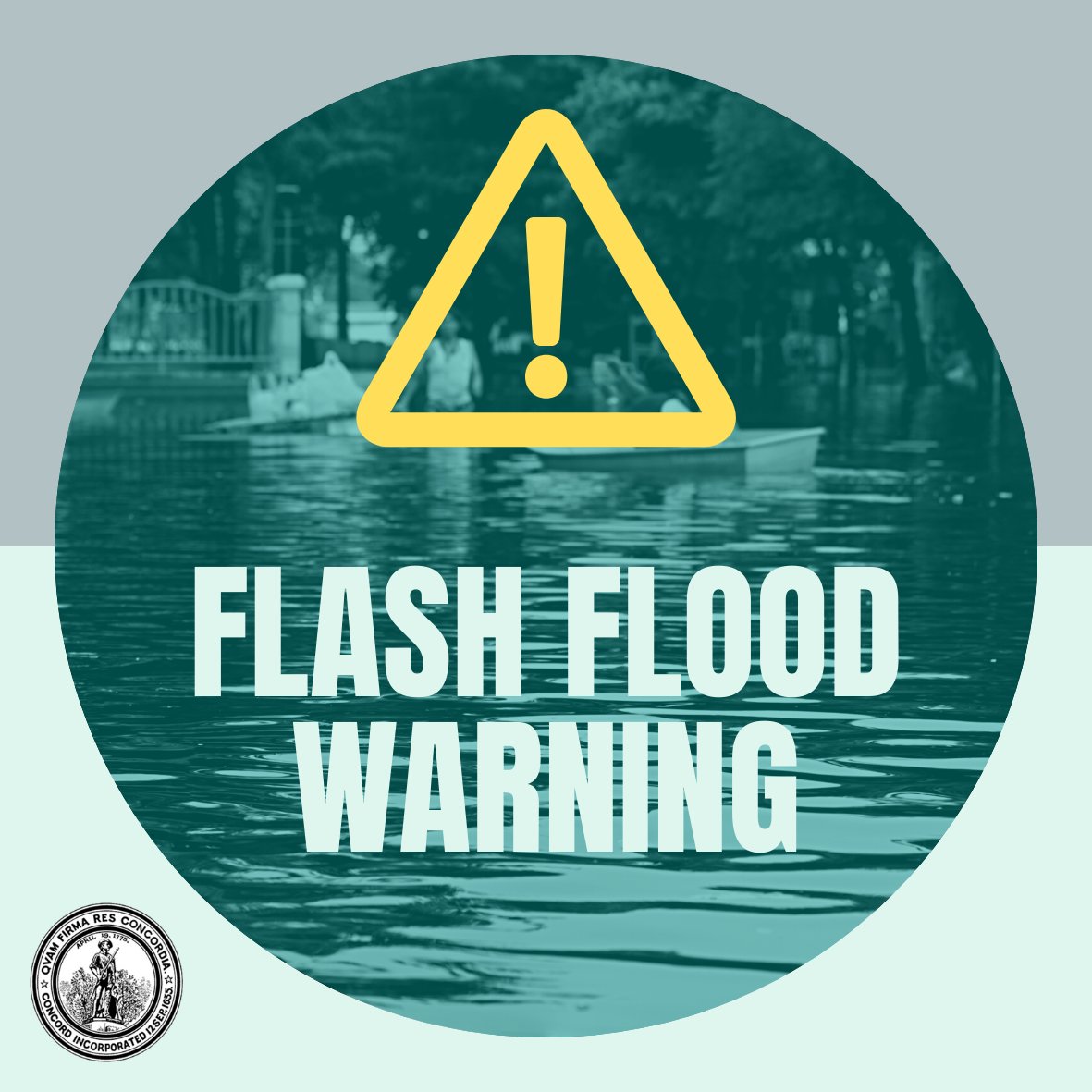 Town of Concord on Twitter "FLASH FLOOD WARNING Do not walk, swim or