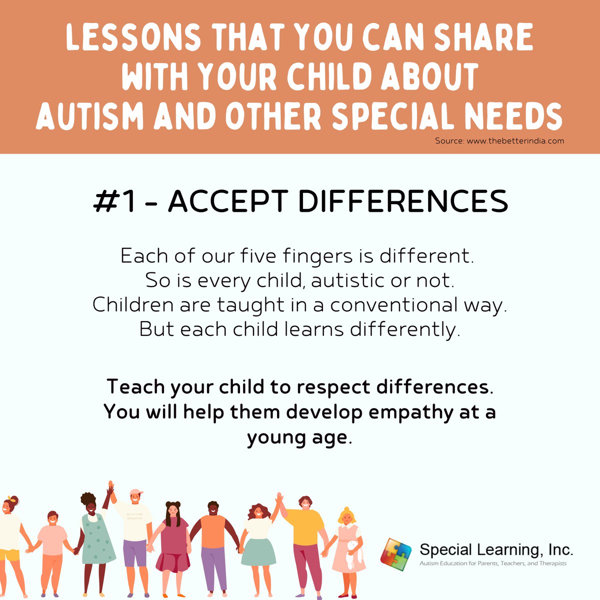 speciallearning's tweet image. Teaching your child about autism and other special needs is not difficult. Here's a lesson you can share with your child today ❤️

#Autism #ASD #spectrum #ADHD #lessonoftheday #autismacceptance #autismawareness #SpecialLearning