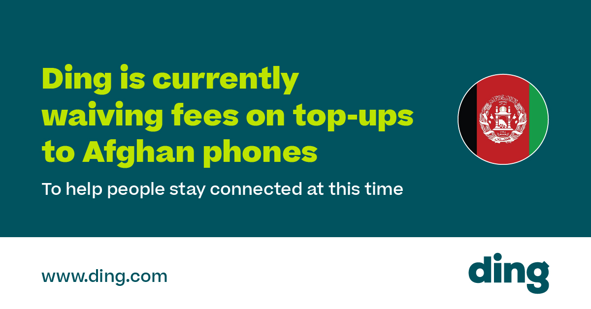 In order to help people to connect and stay connected with family Ding has taken the decision to waive fees for phones in Afghanistan. Please share with anyone who might benefit #afghanistan #connectingpeople #familyfirst #help