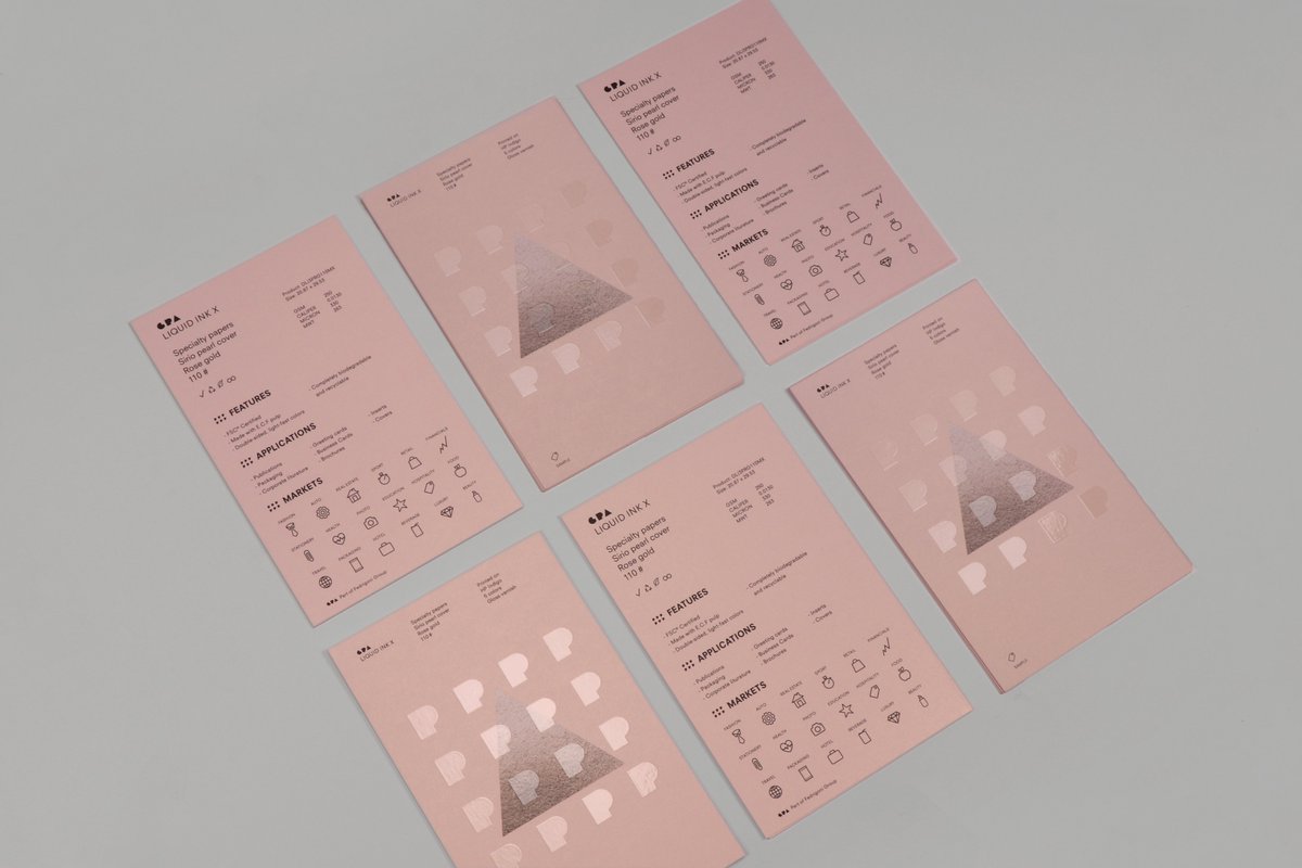 gpa_innovates's tweet photo. Redefine luxury with GPA’s Sirio Cover Rose Gold.  Digital embellishments and bespoke design elements were made for this paper. #gpainnovates #surfacingchange

#fedrigonipapers #digitalprinting #rosegold #elevatingcreativity #print #innovation #embellishments #luxury #packaging https://t.co/dL90QPLAin