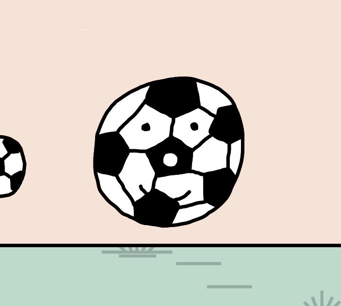 フットボール批評の右上に描いたこの人も気にいってる。口が黒い部分が重なっててあぶない⚽️ 