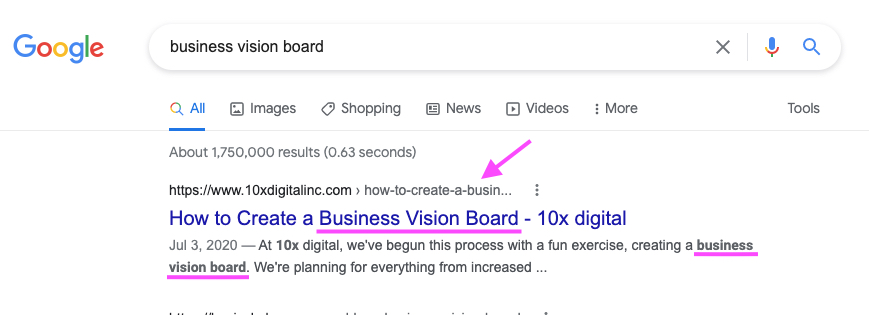 Friendly refresher on proper keyword placement, it should always be in the:

1️⃣ Slug / URL
2️⃣ Headline / H1, i.e., the title of your post
3️⃣ Meta description

Download our FREE PDF for the full list: 10xdigitalinc.com/keyword-placem…