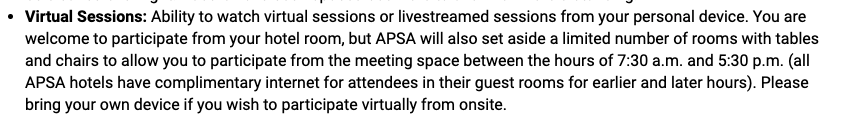 PippaN15's tweet photo. How sad is this? Yes, you too can pay $1500 for a long Covidy flight and hotel room and fees so that you can sit in a half empty room in Seattle and watch an @APSAtweets panel on your own laptop.  Makes no sense.

I'll miss you all in person but...I'll be virtual again this year. https://t.co/MObu1592iN