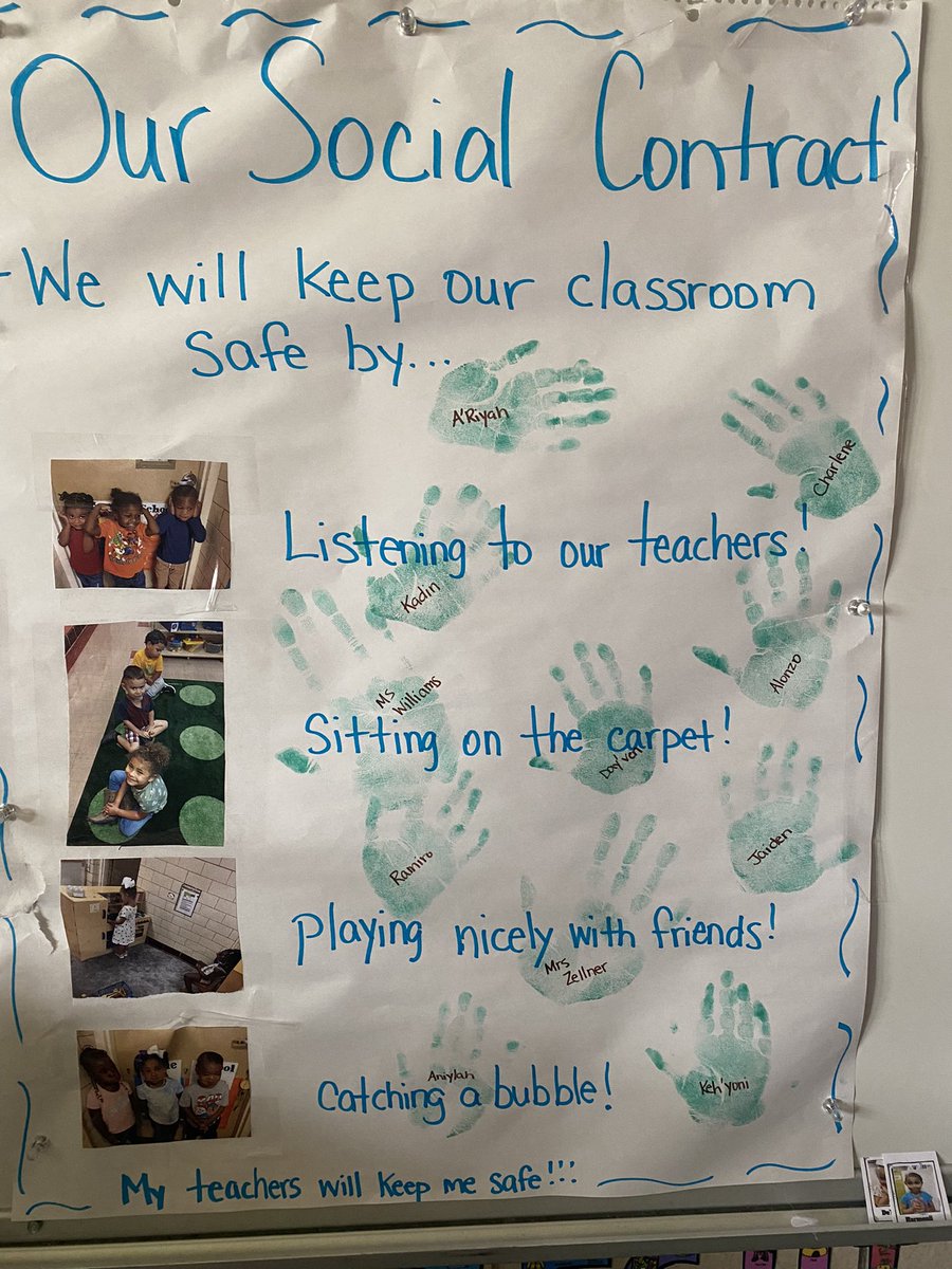 hszellner1's tweet photo. Our social contract is complete and we can all keep our classroom safe! #iamwfisd #esc9headstart https://t.co/M0IJyo1RjV