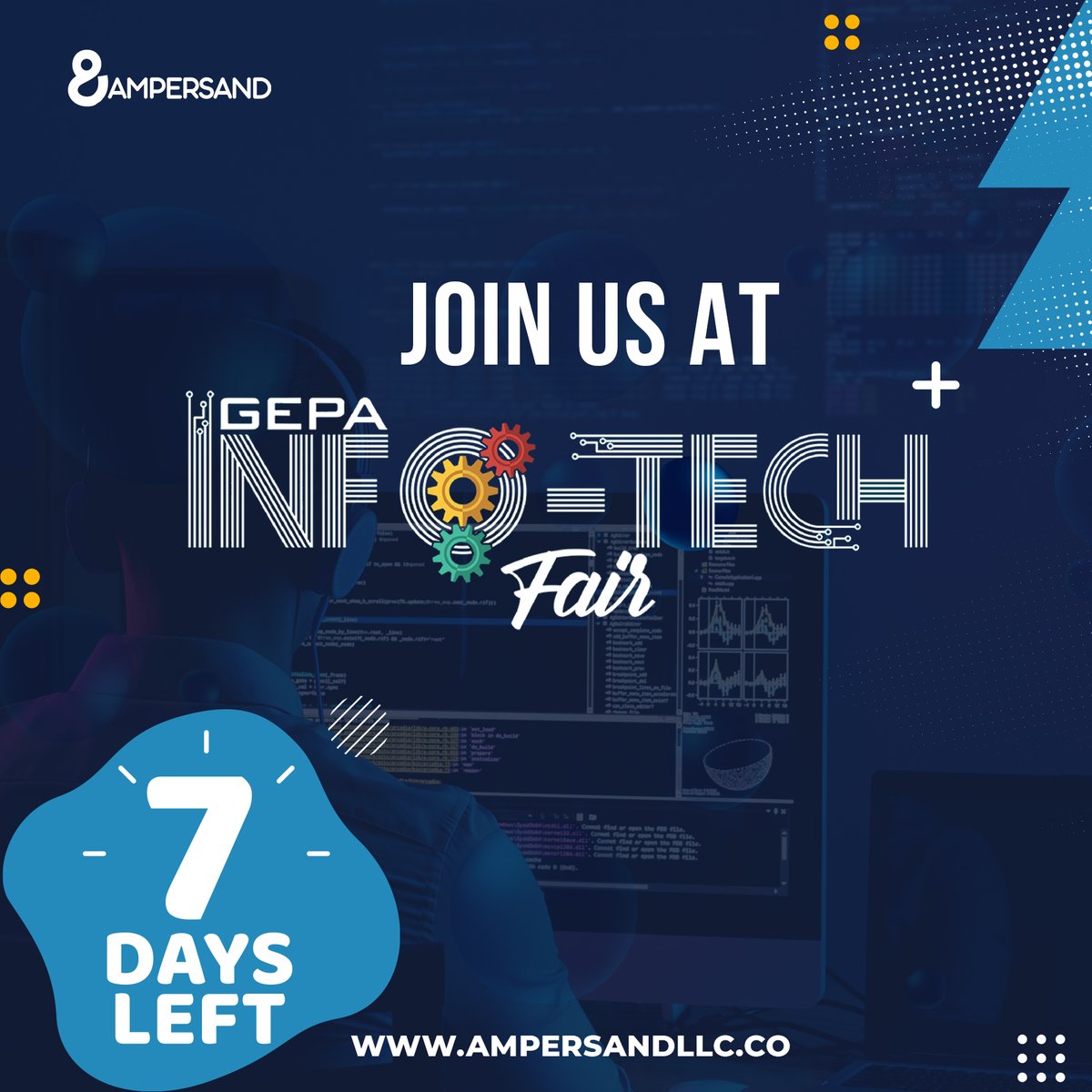 AmpersandTech_'s tweet photo. 7 Days more! Have you registered yet?

_________________________________________
#GEPA #Infotech #countdown #ExportGhana #ADC #GEPATEchFair2021 https://t.co/li0pWY2JC7