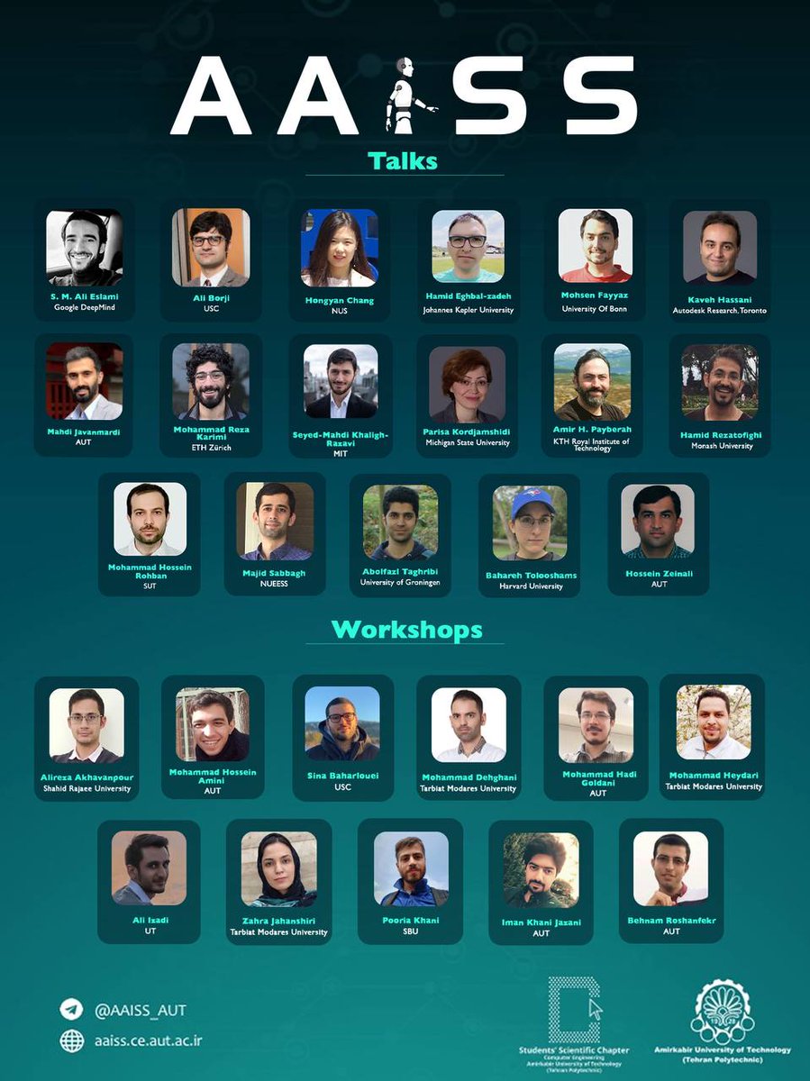 aaiss_aut's tweet photo. #AAISS2021 is here!
Registration is open, visit our website for more info.
Capacity is limited and certification will be given to attendees.

🔗 https://t.co/aLwx9zDoFD
📢 Telegram channel:  @aaiss_aut https://t.co/6ffrA2d3kI