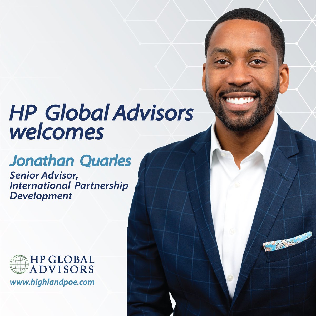 Humbled to be joining HP Global Advisors, a strategic consulting firm, as a senior advisor, overseeing international business development and ESG investment strategies: highlandpoe.com/team-members/j…
 
#makingdollarswhilemakingchange  #highlandpoe #internationalbusiness