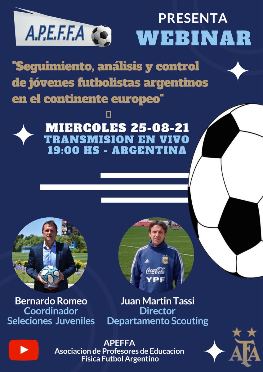 APEFFA's tweet photo. Webinar APEFFA
Miércoles 25/8 a las 19 hs (Arg).
Link de you tube: 
https://t.co/MR9SmNWocY
Ingreso gratuito.
Los esperamos. https://t.co/c9QVd7kdnW