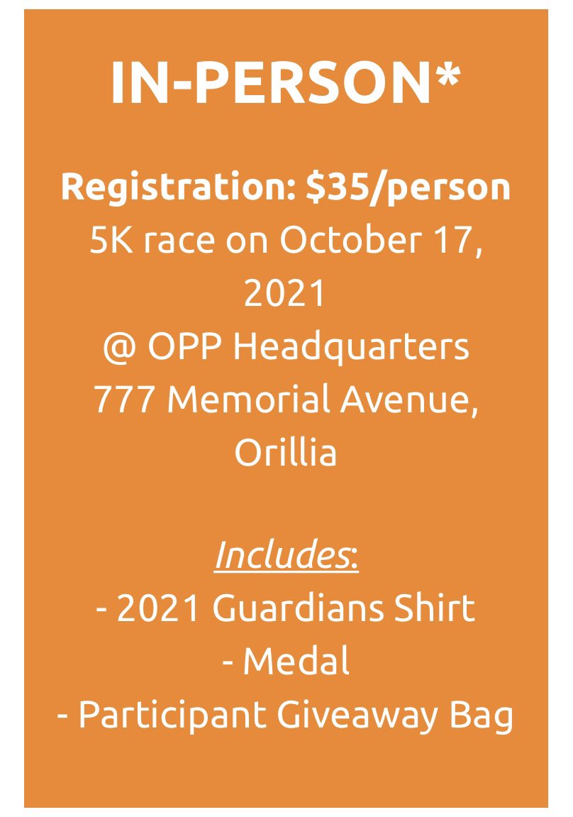 GuardiansRun's tweet photo. Registration is now open! This year for in-person (5K only) or VIRTUAL (Half Marathon or 5K if you choose). By registering you will be helping support the athletes of Special Olympics Ontario! @SOOntario @torchrunontario https://t.co/y1MrldjSrn