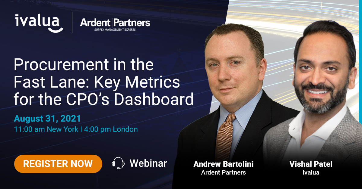 Join us on August 31st to learn from <a href="/andrewbartolini/">Andrew Bartolini</a> and the <a href="/ardentpartners/">Ardent Partners</a> research team to learn how Procurement organizations can accelerate performance and the key metrics that belong on every Chief Procurement Officer’s Dashboard.

Register here: ow.ly/gQFq50FTb5a