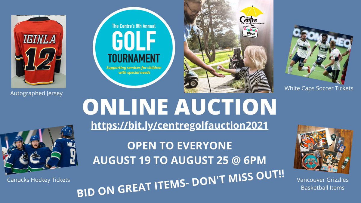 Centreforchild's tweet photo. The Centre's 8th Annual Golf Tournament online auction is live, sponsored by Value Property Group! Bidding is open to all! https://t.co/cm0wQ20zad
#CentreGolf #VancoverCanucks #VancouverGrizzlies #NHLAlumni #FourWindsBrewing #GranvilleIslandBrewing #onlineauction #CentreforChild https://t.co/TuDIlgquS3