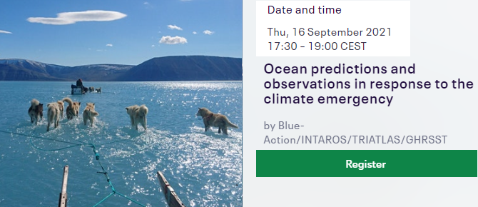 BG10Blueaction's tweet photo. 📣Event announcement!📣
Join us for "Ocean predictions and observations in response to the climate emergency” on 16 Sept 5:30-7PM CEST, part of #UNOceanDecade. Feat. @BG10Blueaction @TRIATLASproject @IntarosProject @GHRSST @UNOceanDecade Register here: https://t.co/EvpbLjgQDe https://t.co/BPjcw5TCLm