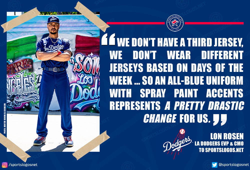 Chris Creamer  SportsLogos.Net on X: Good morning California! While you  were sleeping, the Los Angeles #Dodgers unveiled their new Los Dodgers  #CityConnect uniforms. Check out our interview with the team as
