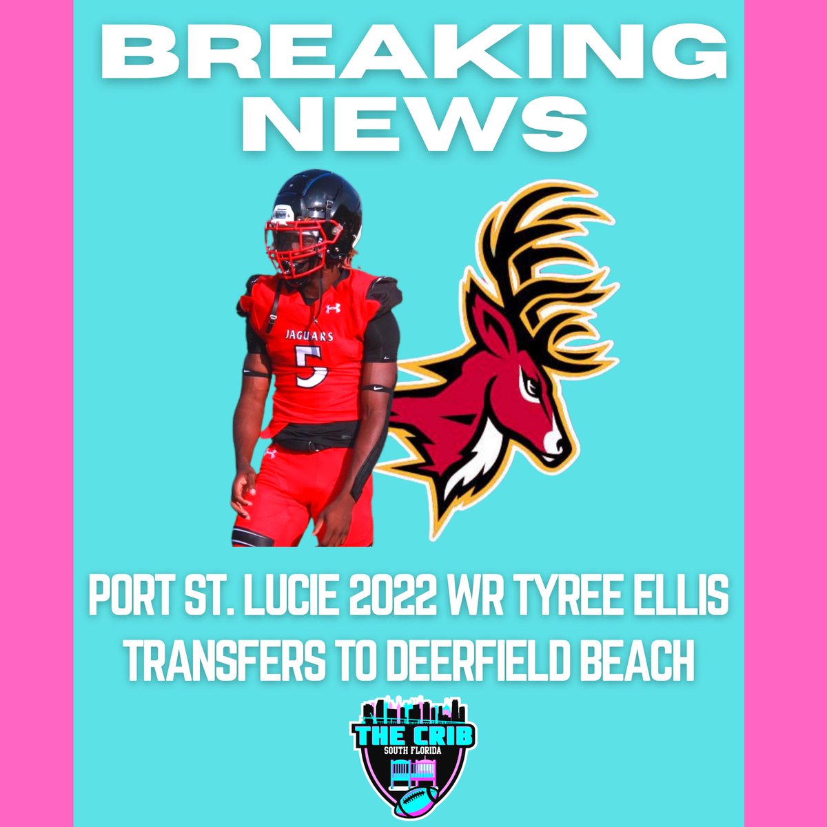Port St. Lucie 2022 WR Tyree Ellis <a href="/TyreeEllis6/">Tyree Ellis</a> transfers to Deerfield Beach <a href="/DB_BucksFB/">Jevon “Phife” Glenn</a>. Ellis (6’1 185) is a strong framed WR who is yet another weapon in a loaded skill group. An ATH, he has been explosive @ QB (2 TD in spring), a runner (100+ YD in spring) &amp; WR (600 YD, 7 TD)