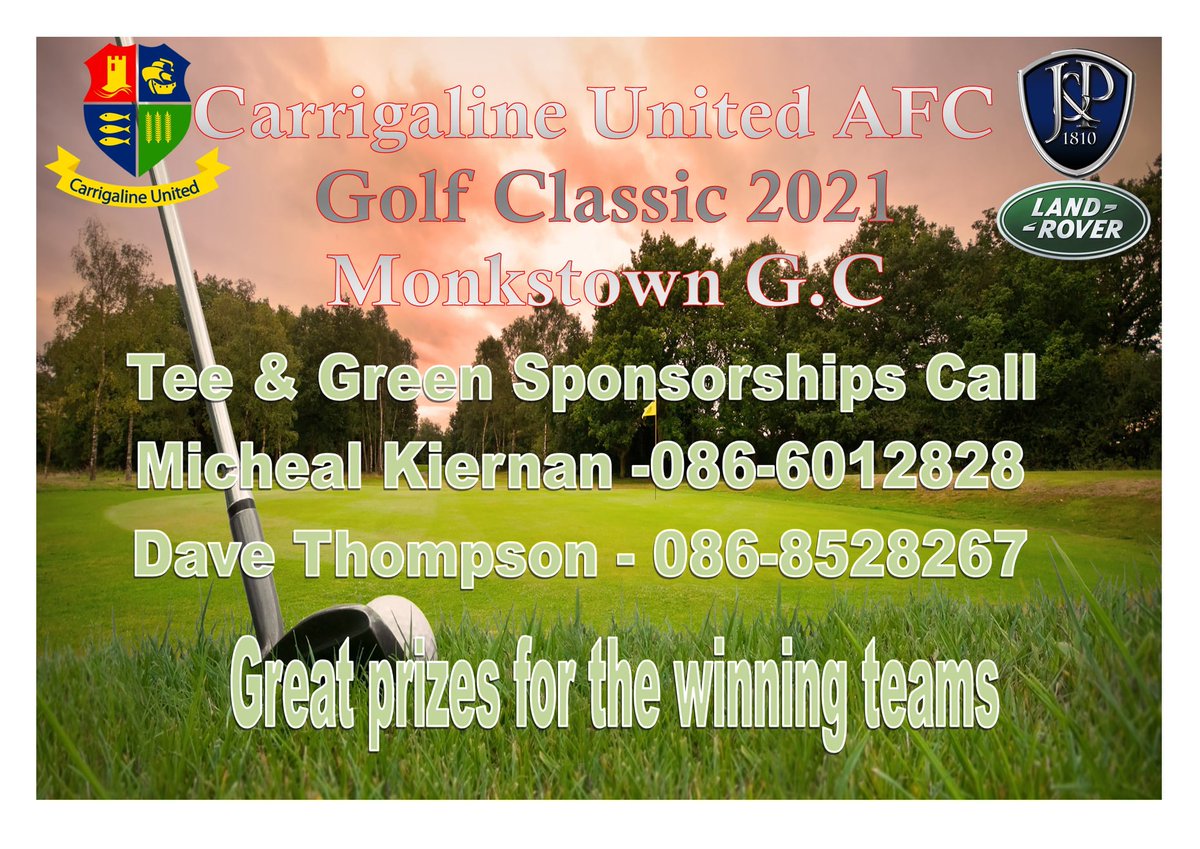 Carrigaline United AFC (@carrigalineutd) on Twitter photo Our Golf Classic in association with @JPMGcork takes place at <a href="/MonkstownGC/">Monkstown Golf Club</a> on Friday 24 September. See below contact details for tee times and sponsorship opportunities. It is always a great event and we are always grateful for the support we receive Our Golf Classic in association with @JPMGcork takes place at <a href="/MonkstownGC/">Monkstown Golf Club</a> on Friday 24 September. See below contact details for tee times and sponsorship opportunities. It is always a great event and we are always grateful for the support we receive