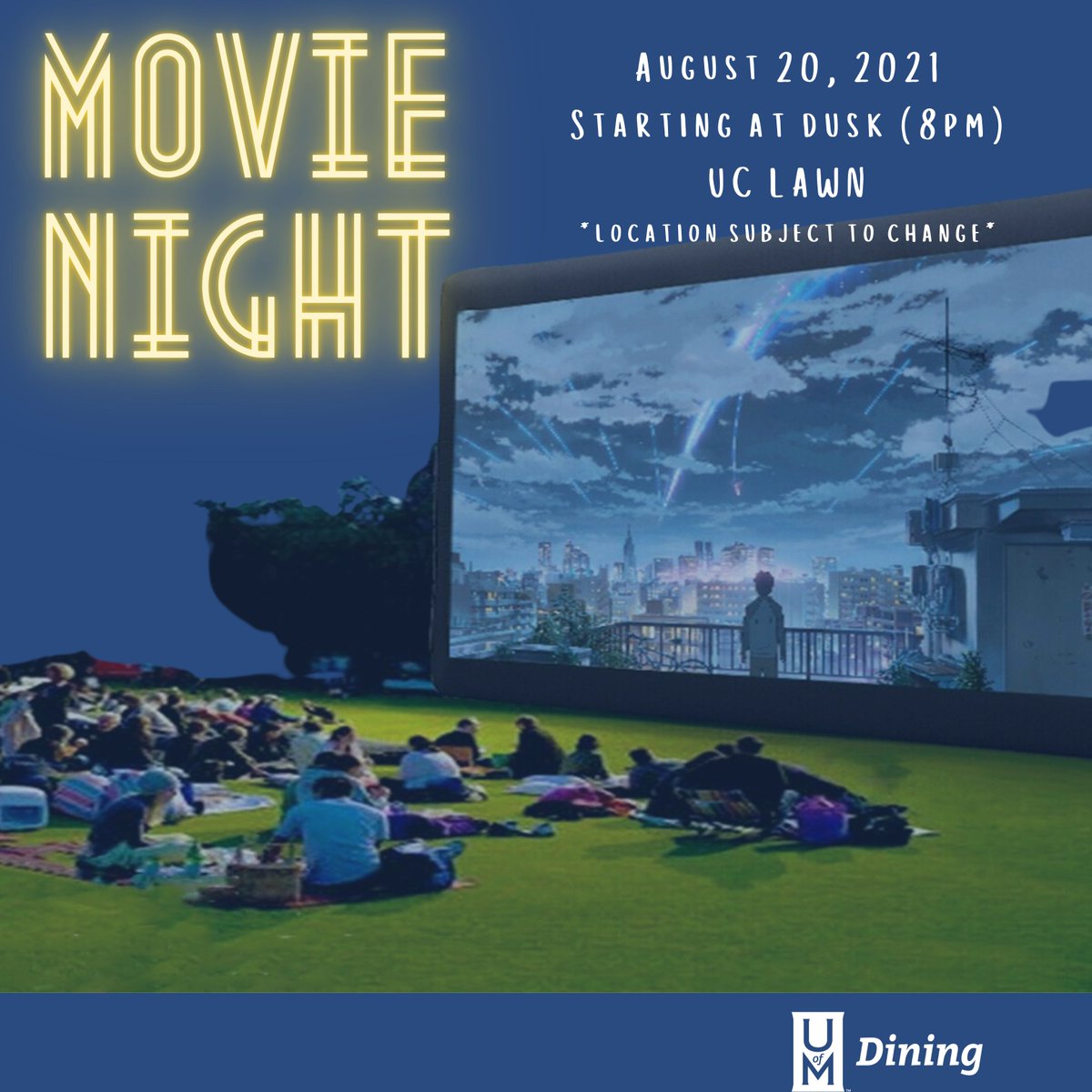 As we are monitoring the weather, the location is subject to change. We will keep you updated on any changes. We are super excited to welcome you back tigers!💙  🐯