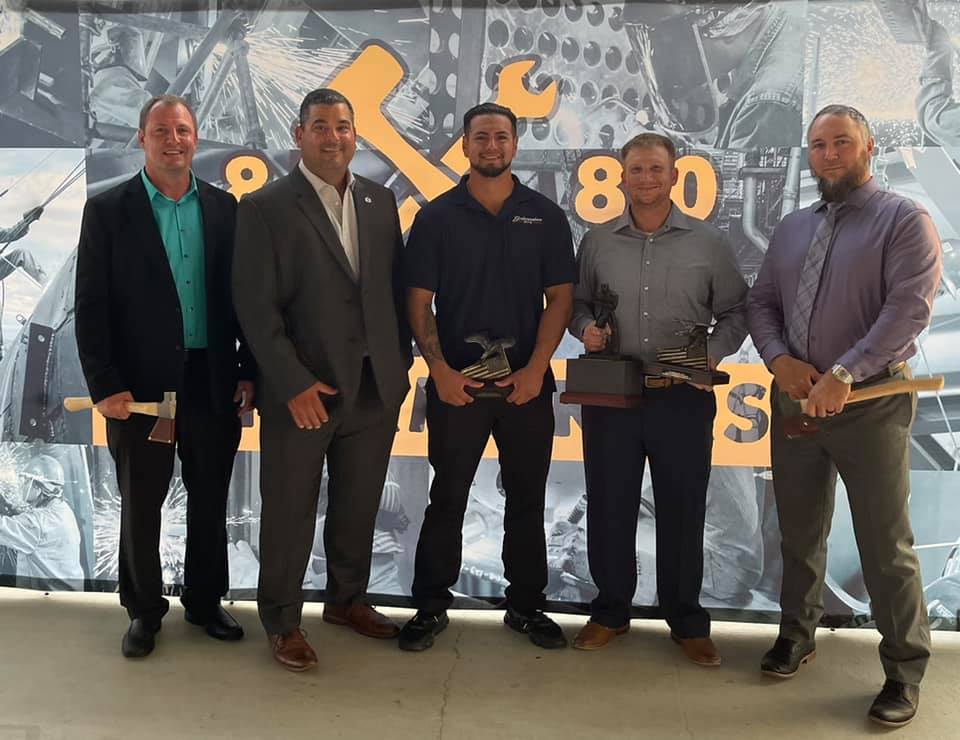 374Local's tweet image. Just want to congratulate brothers Dennis Flores and Brandon McDonald for their achievements at the 2020 and 2021 Apprenticeship Competition.  
Boilermakers Local 374 is extremely lucky to have such talented young men.