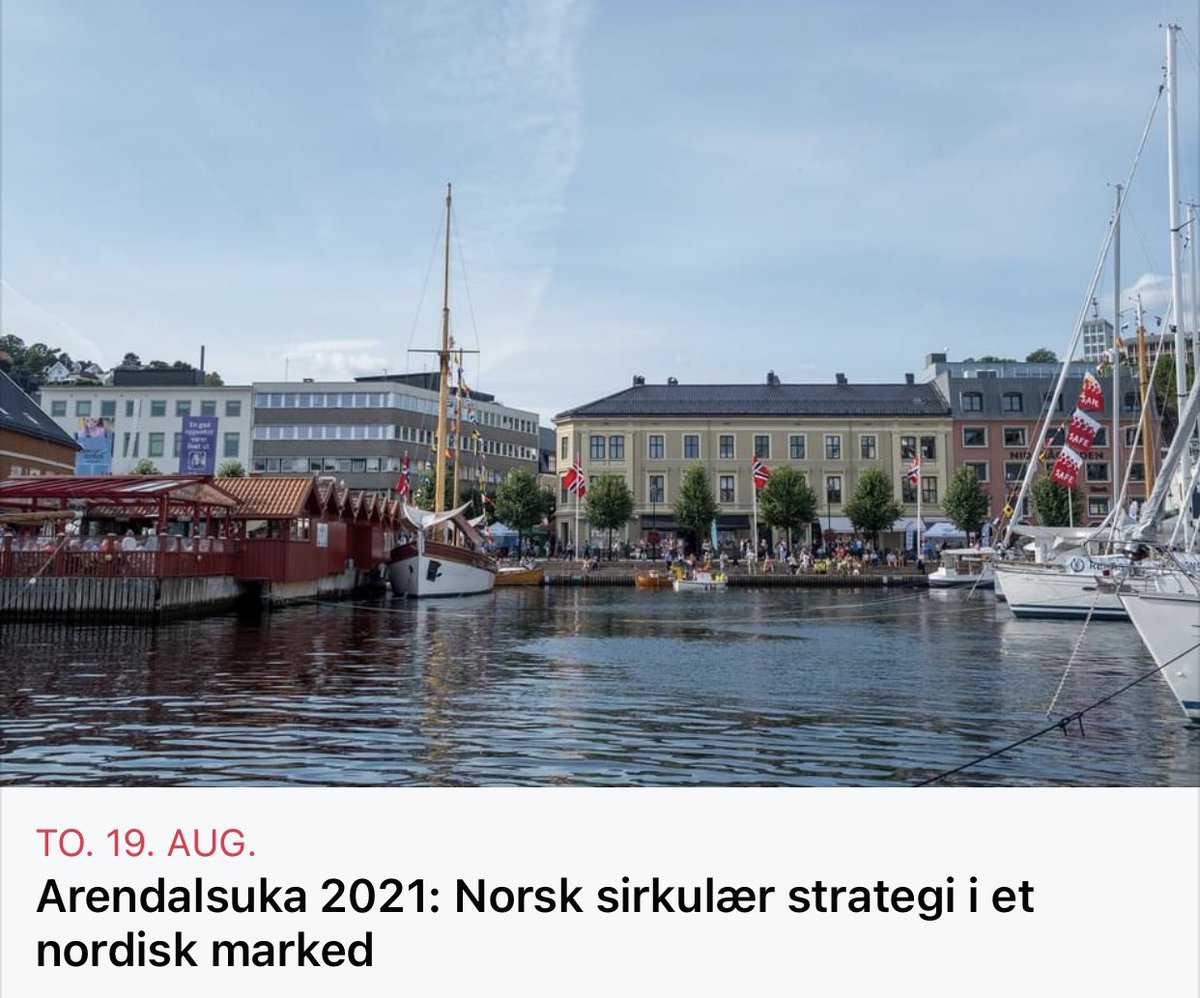 Sammen med <a href="/nordicinno/">Nordic Innovation</a> avsluttet <a href="/HotspotNordic/">Nordic Circular Hotspot</a> i dag @arendalsuka m tema Norsk sirkulær strategi i et nordisk marked.🌍💡
Streamen kan du se på FB:
facebook.com/34016374690146…

#Arendalsuka #Arendalsuka2021 #sirkulærøkonomi #circularnordic