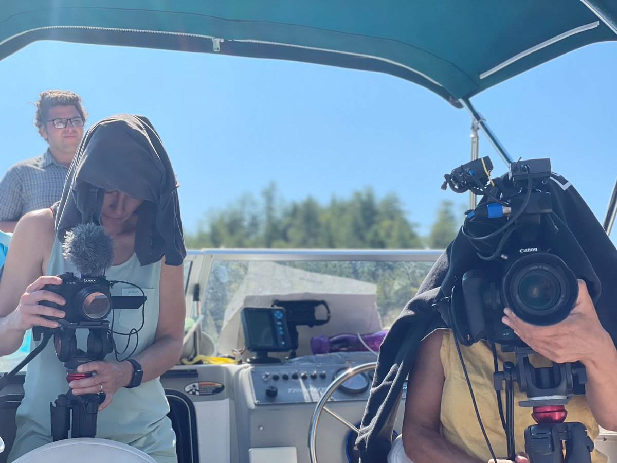 prismafestival's tweet image. Our film crew truly outdid themselves with tomorrow’s episode! Just wait 'til you see it.

Here are a few behind-the-scenes snaps depicting the unsung heroes of PRISMA on the Couch (Claudia, Angela and Ryk – you are amazing) as they did their thing in #DesolationSound.